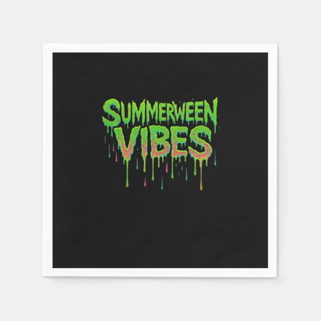 Tropfen Summerween Vibes Spooky Fun Classic Serviette (Vorderseite)