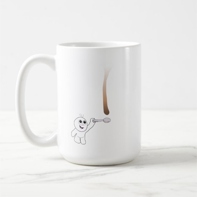 Tropfen-Typ-anziehender Kaffee-Tropfen mit einem Kaffeetasse (Links)