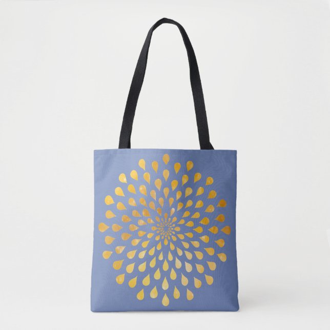 Tropfen von Gold-Glitzern-Mandala auf der gesamten Tasche (Vorderseite)