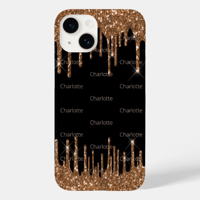 Tropfen von Schwarzwoldgold nennen Glamour Case-Mate iPhone 14 Hülle (Rückseite)