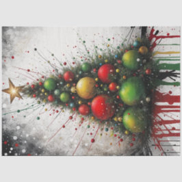 Tropfen Wasserfarbe Weihnachtsbaum Entdeckungsreis Seidenpapier