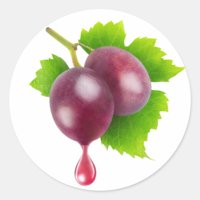 Tropfen Wein Runder Aufkleber (Vorderseite)