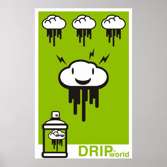 Tropfen World Green Poster (Vorne)