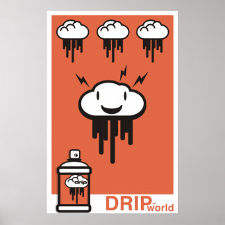 Tropfen World Orange Poster
