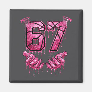 Tropfend 7 Tropf Basketball Sieben 67 Sechs 6 Rosa Magnet