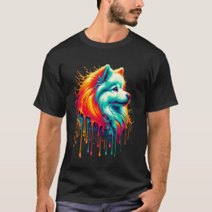 Tropfende Kunstmalerei Amerikanischer Eskimohund T-Shirt