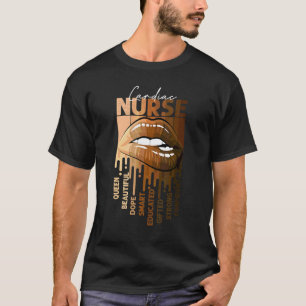 Tropfende Lippen Afro Schwarze Herz-Krankenschwest T-Shirt