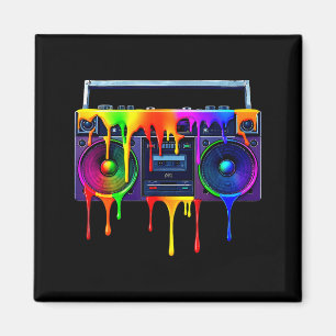 Tropfende Malerei Boombox Lustige alte Schule 80er Magnet