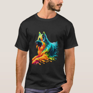 Tropfende Malerei Kunst Deutscher Schäferhund GSD  T-Shirt