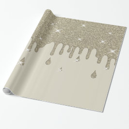 Tropfende Silber-Glitzer-Wirkung und Glitzern Geschenkpapier