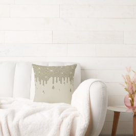 Tropfende Silber-Glitzer-Wirkung und Glitzern Kissen