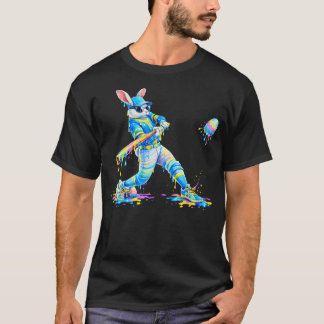 Tropfende Tie Dye Kaninchen Baseball Ostern Hase M T-Shirt