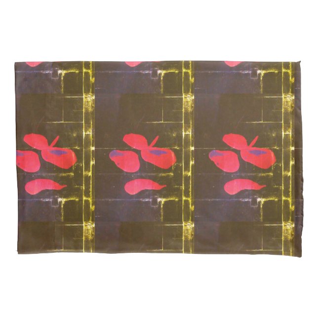 "Tropfenden Petalen" (Standard) Paar Pillowcases Kissenbezug (Vorderseite-Links)