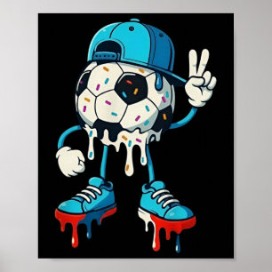 Tropfender Fußball Ll Friedenshand Cooles Street-A Poster