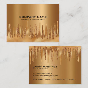 Tropfender goldener Glitter-Glam-Hintergrund Visitenkarte