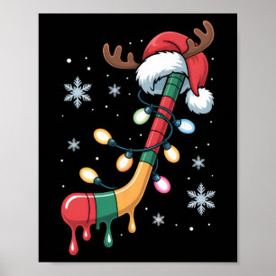 Tropfender Hockeyschläger Weihnachten Santa Hut Fe Poster