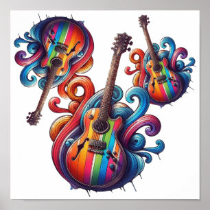 Tropfender Holz-Wandkunst-Sound Poster
