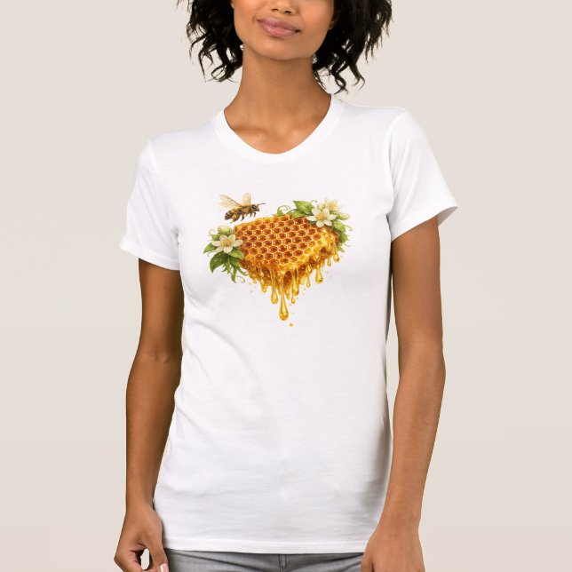 Tropfender Honig Herz T-Shirt (Vorderseite)
