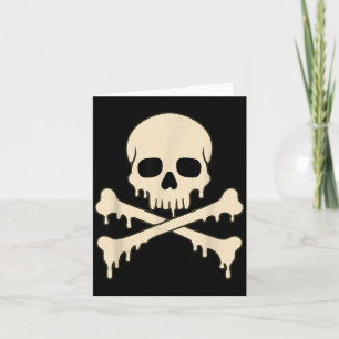 Tropfender Totenkopf-Schädel-Horror-Piratenskelett Karte