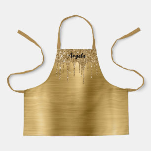 Tropfendes Gold Glitter Glam Personalisiert S Schürze