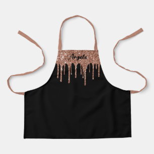 Tropfendes Roségold Glitter Glam Personalisiertes Schürze