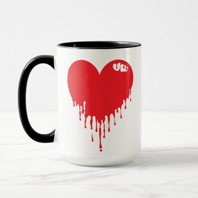 Tropfendes rotes Herz Tasse (Links)