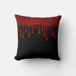 Tropfendes rotes Satinblut tropft Halloween Kissen