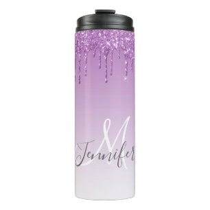 Tropfenförmig Lila Glitter Thermal Becher