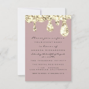 Tropfens Gold Glitzer Bridal Sweet 16. Rose Einladung