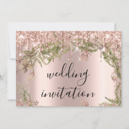 Tropfens Spark Wedding Bridal Rose Florals Minze Einladung