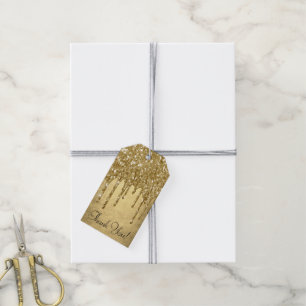 Tropfgold-Glitzer   Imitate Metallic Vielen Dank Geschenkanhänger
