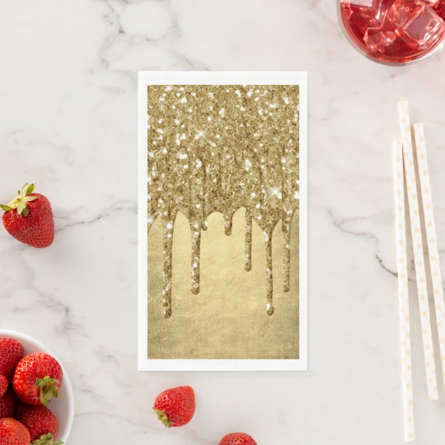 Tropfgold-Glitzer | Luxe Imitats Metallic Sparkle Serviette (Beispiel)
