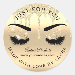 Tropfgold-Schnürsenkel aus Kronenschminken Runder Aufkleber