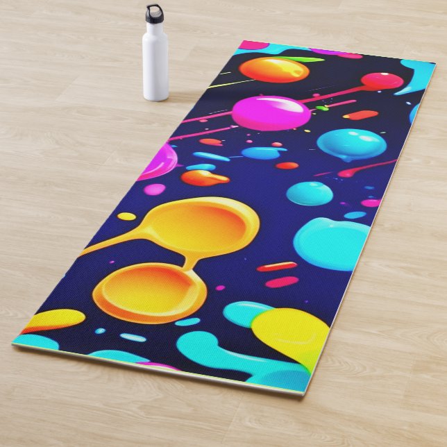 Tropfneonfarben Ästhetik Yogamatte (Beispiel)