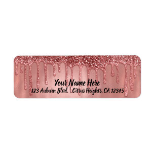 Tropft in Roségold Glitter Hübsche rosa Tropfen
