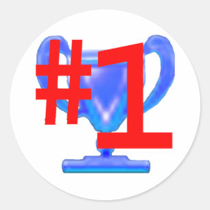 Trophäe-blaues Schale jGibney die MUSEUM Zazzle Runder Aufkleber