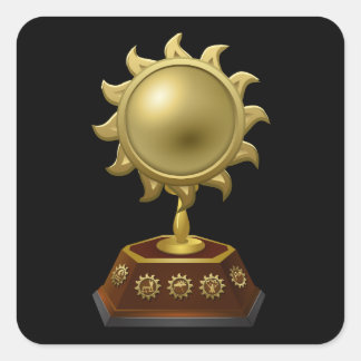 Trophäen-Embleme von Glitch Trophies Quadratischer Aufkleber