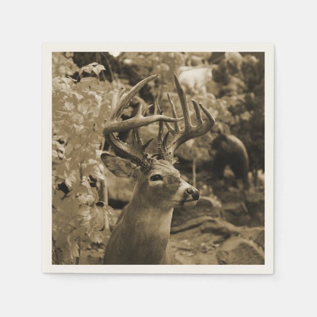 Trophäenhirsch Serviette (Vorderseite)