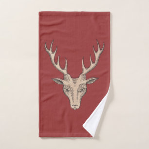 Trophée Brown Male Deer Head Antlers Bourgogne