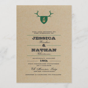 Trophée Rustique Faire-part de mariage vert