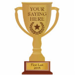 Trophy Award Fotoskulptur<br><div class="desc">Personalisieren Sie diese goldene Auszeichnung für jeden Anlass. Personalisieren Sie mit Ihrem eigenen Sprichwort, Name und Jahr.</div>