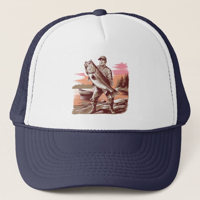 Trophy Bass Catch – Men’s Fishing Hat Truckerkappe (Vorderseite)