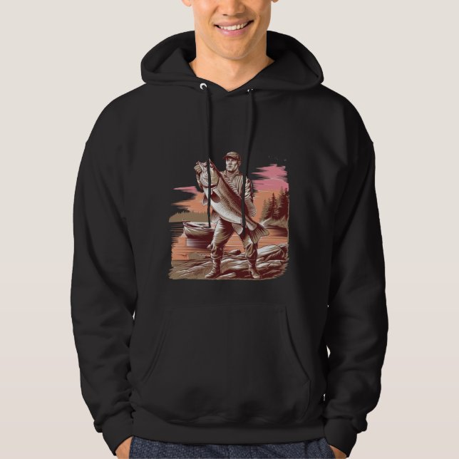 Trophy Bass Catch – Men’s Fishing Hoodie (Vorderseite)
