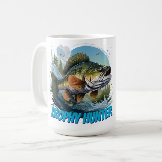 Trophy Bass Hunter Customizable  Kaffeetasse (Vorderseite Links)