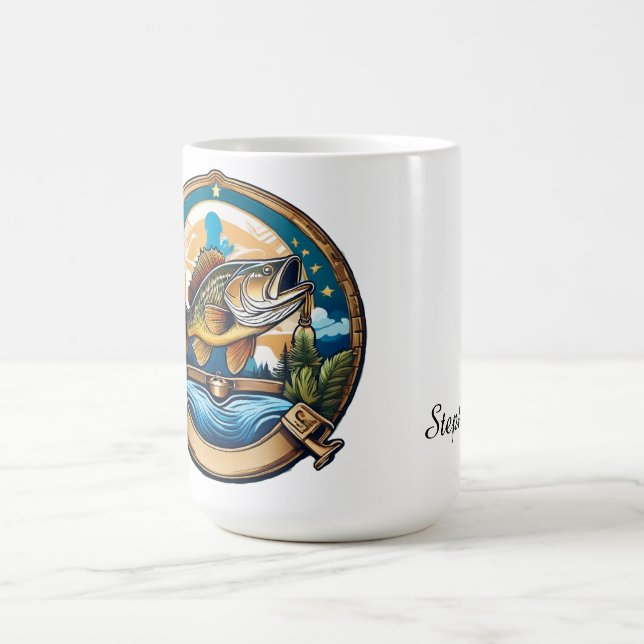 Trophy Bass Leaping For Dinner Kaffeetasse (Mittel)