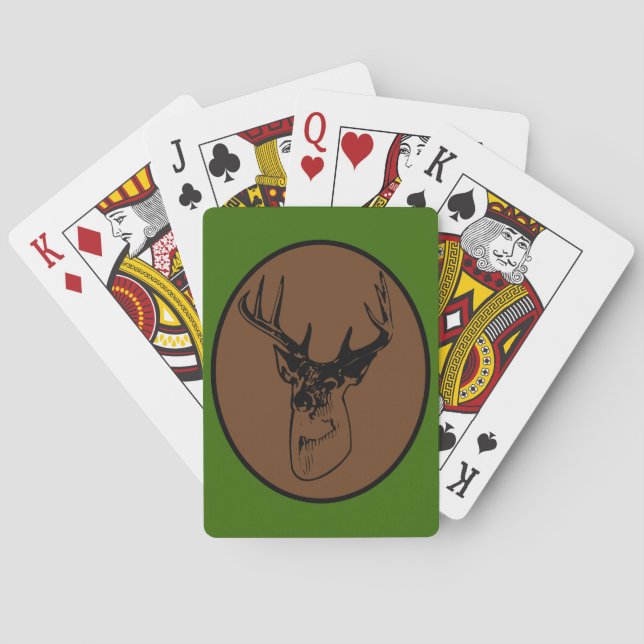 Trophy Buck Deer Head Hunter Silhouette Spielkarten (Rückseite)