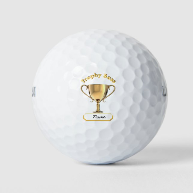 Trophy Cup für einen Trophäenboss auf einem Golfba Golfball (Vorderseite)