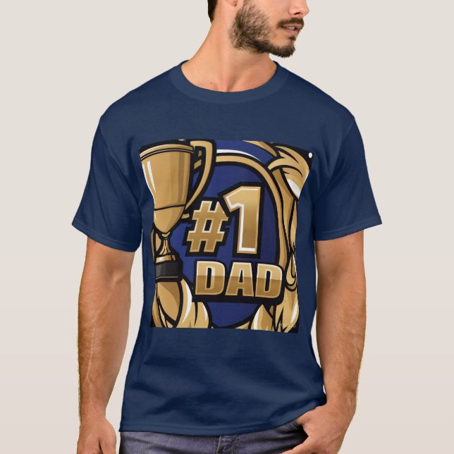 Trophy-Design Nummer 1 Vater T-Shirt (Vorderseite)