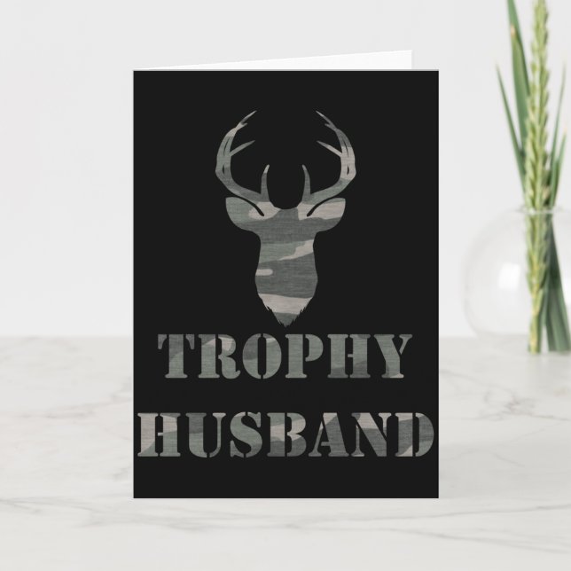 Trophy Ehemann Lustiges Männer Geschenk T-Shirt Karte (Vorderseite)
