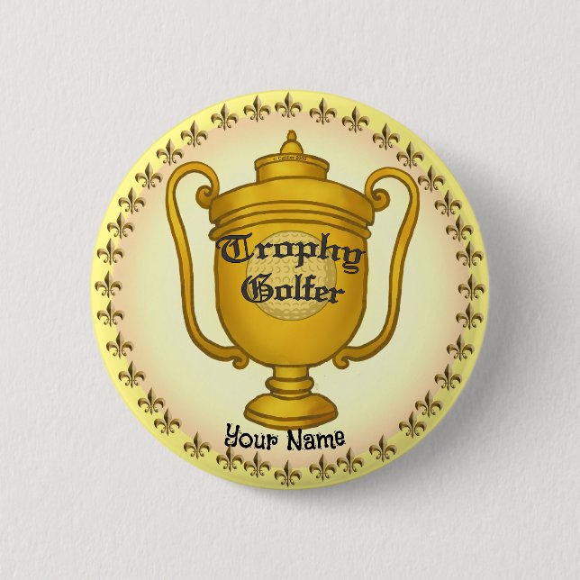 Trophy Golfer Golf Button (Vorderseite)